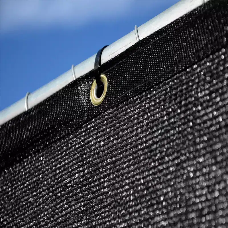 Home Aesthetics 6' x 50' Black Fence Privacy Screen, Backyard Fabric Mesh Tarp Garden Windscreen