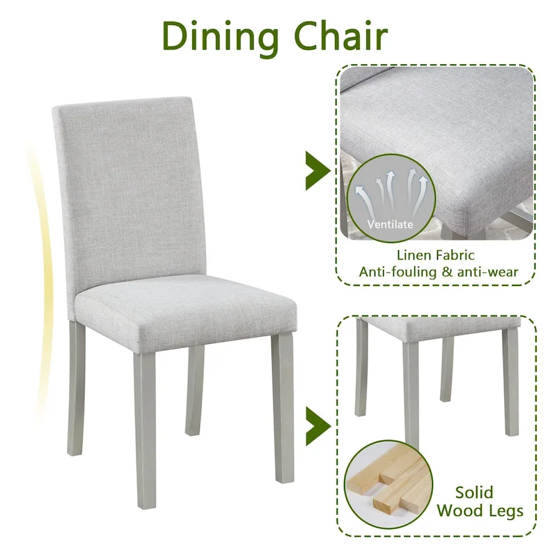 5 Piece Wooden Dining Table Set