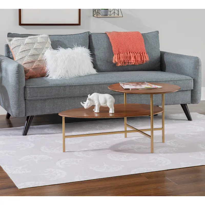 2-Tier Mid-Century Oval Coffee Table