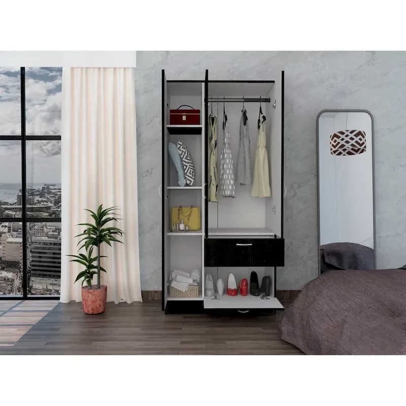 FM Furniture Ramblas Armoire, Two Cabinets, One Drawer - N/A