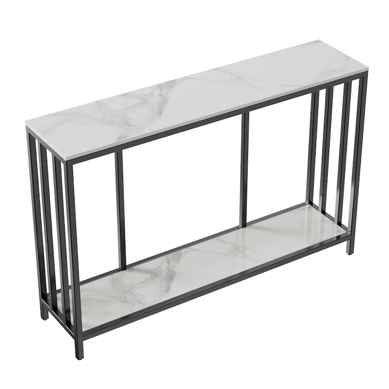 2 Tier Modern Console Table Heavy Duty Sintered Stone