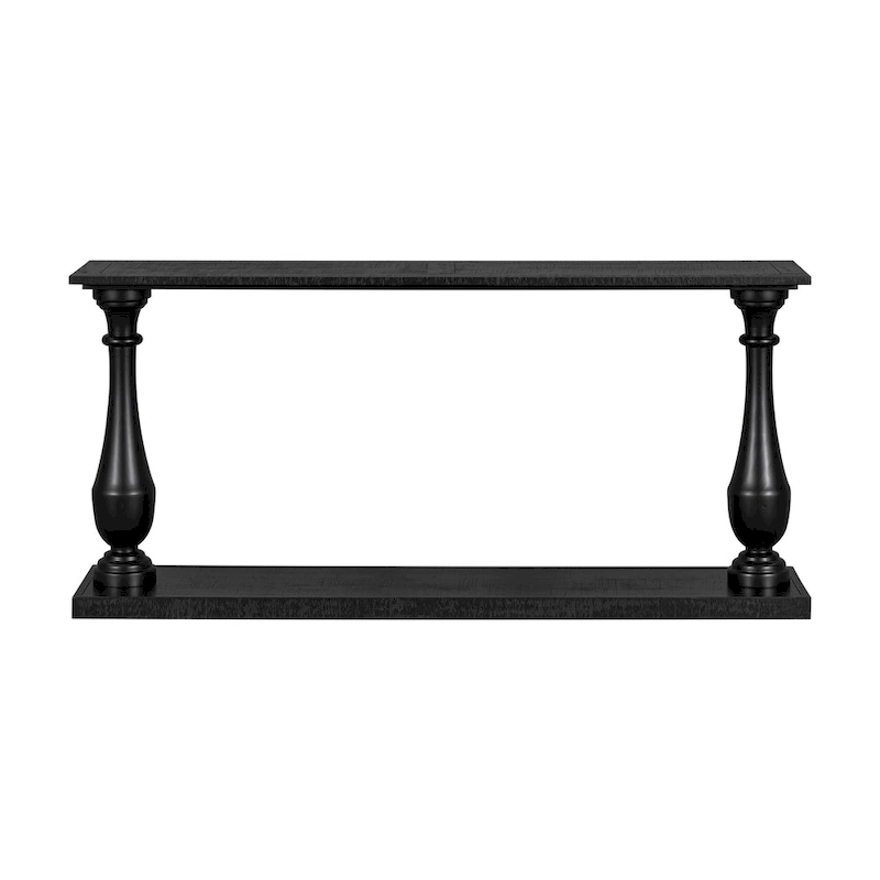 Vase-Leg Design Console Table Narrow Entryway Table Sofa Side Table with Bottom Shelf
