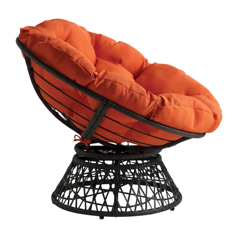 Orange / Purple / White / Green / Camo Wicker Swivel Papasan Chair – Single