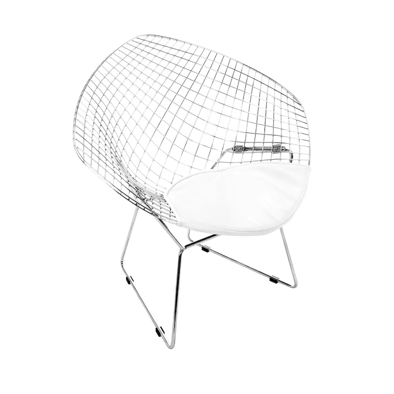 Bertoia (reproduction) Diamond Chair in Black - 33 H (SH 17.5) x 33 W x 26 D