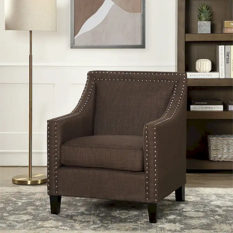 Erica Accent Armchair with Chrome Nailhead Trim