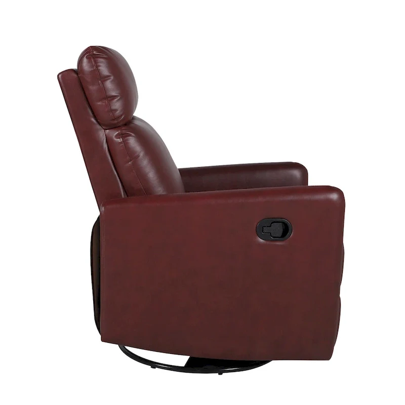 Leather Manual Swivel Recliner