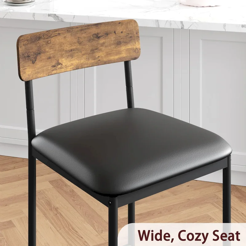 Bar Stools Set of 4, Kitchen Bar Stools with Footrest