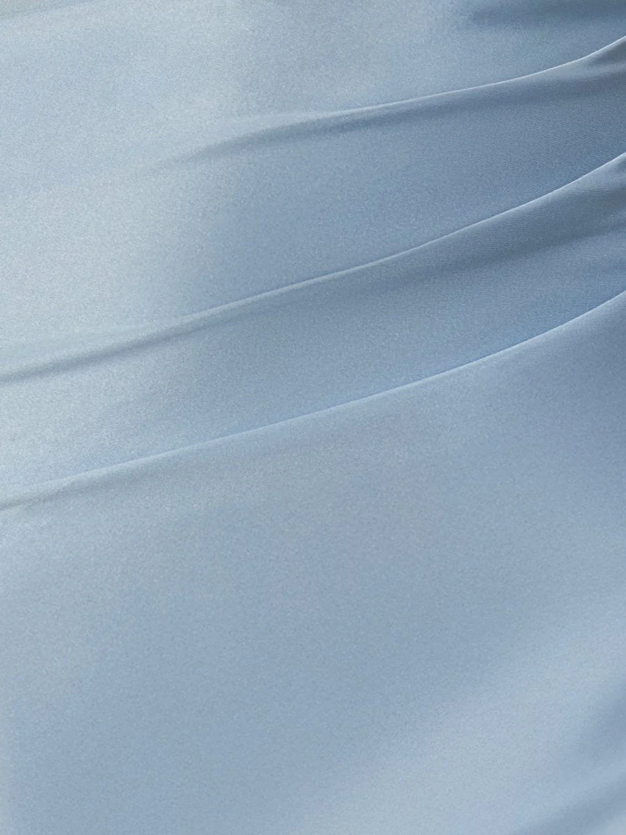 Sky Blue - Bodycon Satin Sweetheart Beaded Mini Party Dresses with Slit