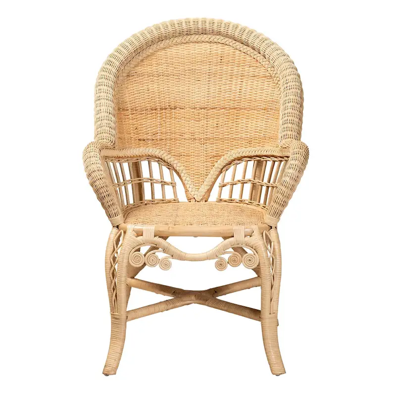 bali & pari Ratu Modern Bohemian Natural Brown Rattan Accent Chair