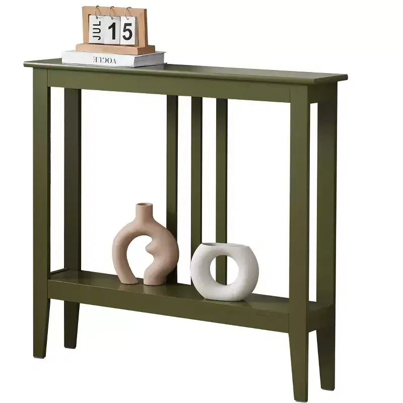 Kings Brand Furniture - Balfour Narrow Console Table with Shelves for Entryway, Hallway, Living Room, or Foyer.