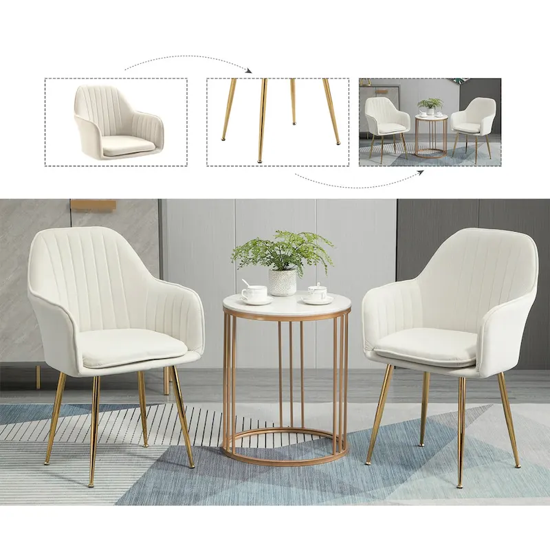 AVAWING Upholstered Dining Chair (Set of 6) Velvet Accent Arm Chair