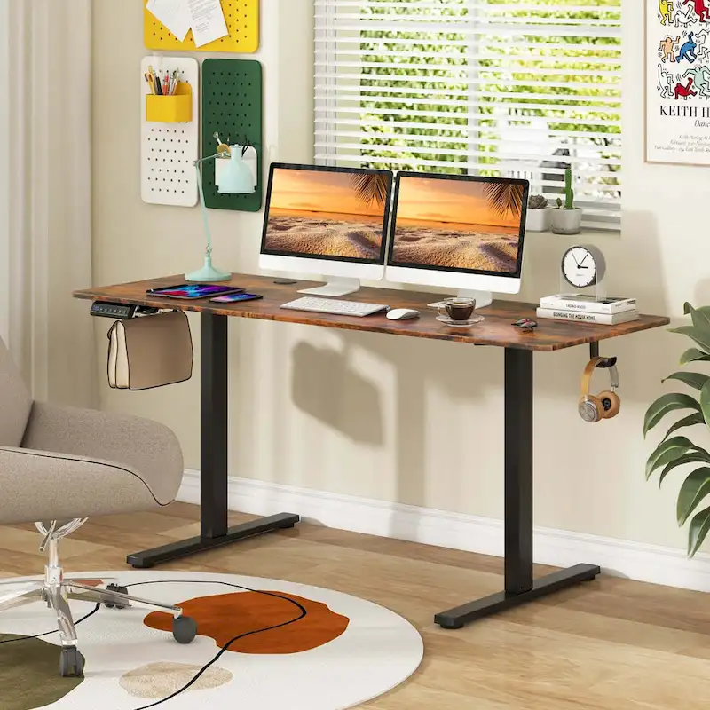 Costway 63 x 24 Inch Sit Stand Desk Height Adjustable Electric - See Details