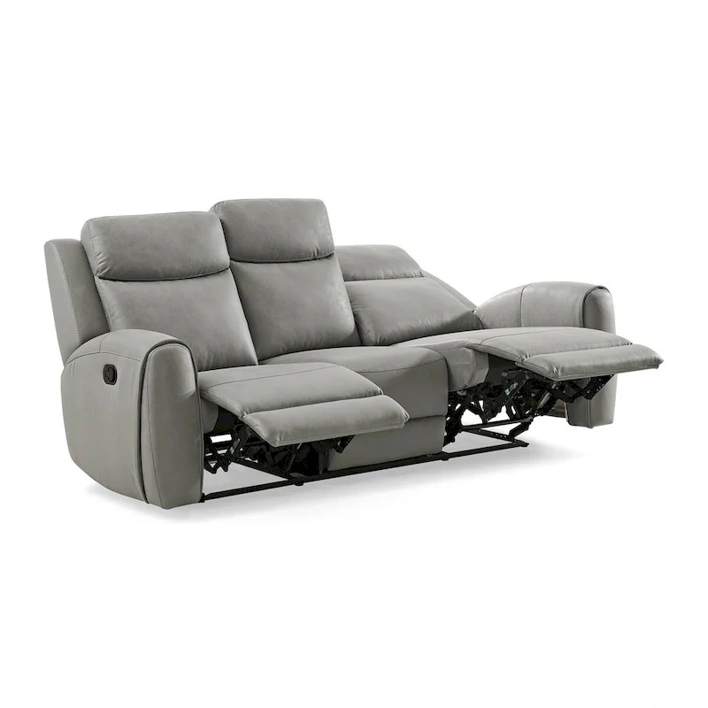 Roundhill Furniture Wesley Transitional Manual Reclining Sofa, Gray
