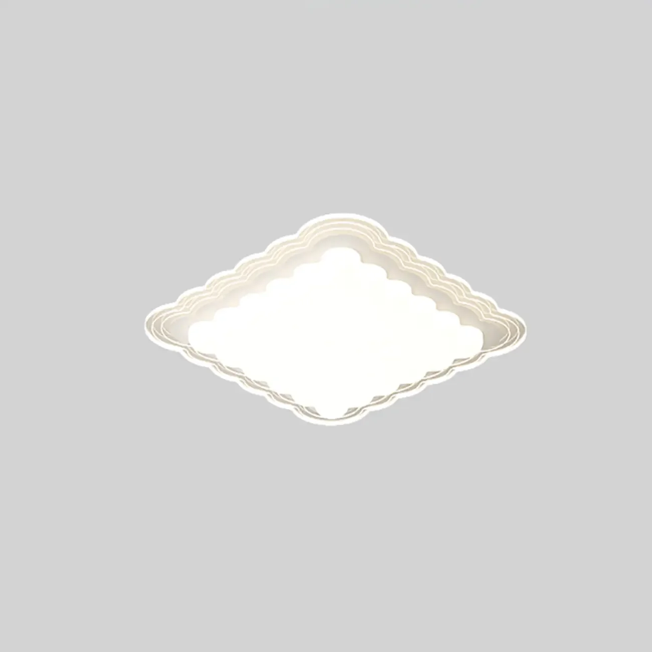 Modern White Artistic Rectangular Flush Mount Ceiling Light