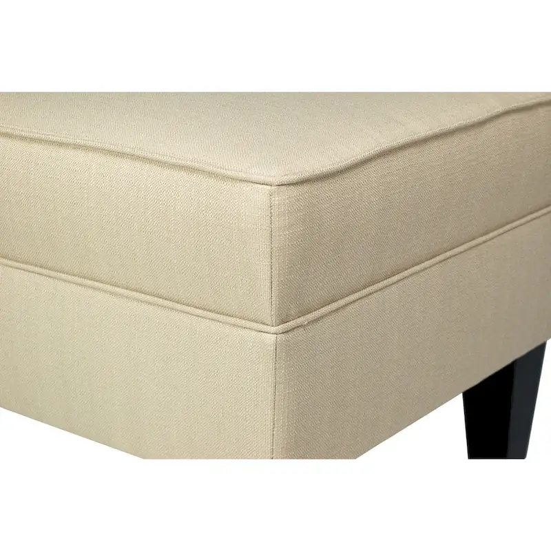 MJL Furniture Parker Fabric Upholstered Square Welted Ottoman