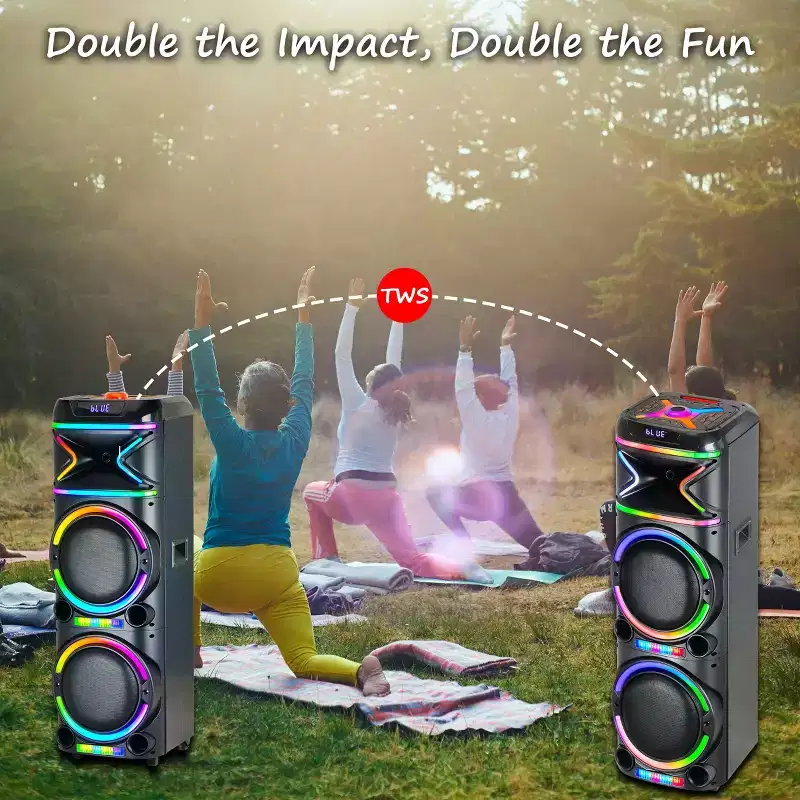 TOPTECH AL-212 Wireless Bluetooth Speaker with LED Lighting - Portable Speaker with Dual 12'' of Blazing Power - 10M(33ft) Wireless Range