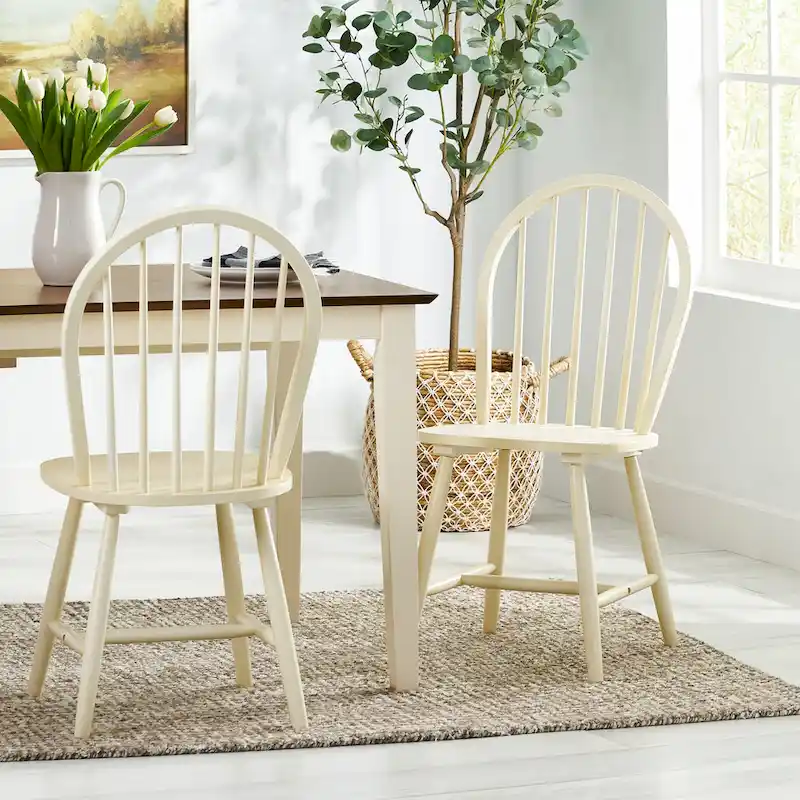 Declan Farmhouse High Back Spindle Dining Chairs (Set of 2) by Christopher Knight Home - 36H
