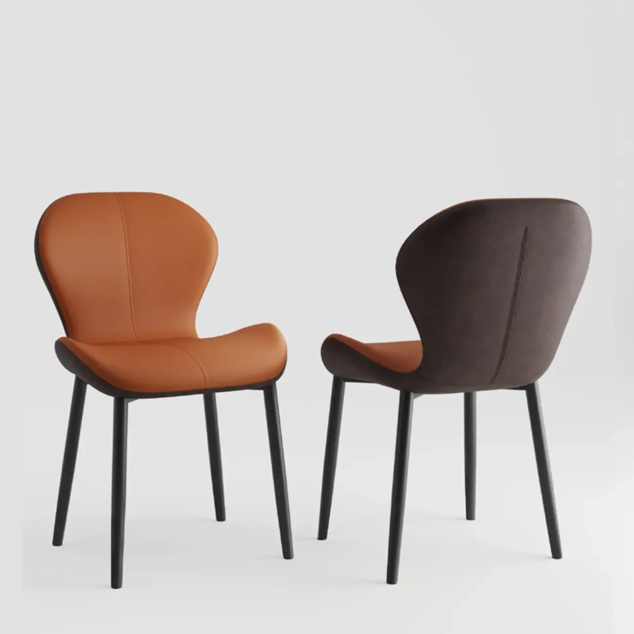 Modern Wingback Faux Leather Upholstered Dining Chair