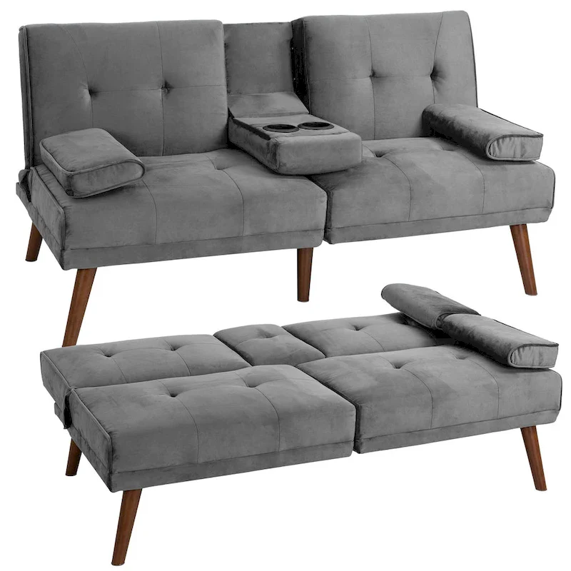Futzca 60  Small Loveseat, 3 in 1 Cute Convertible Sofa Bed