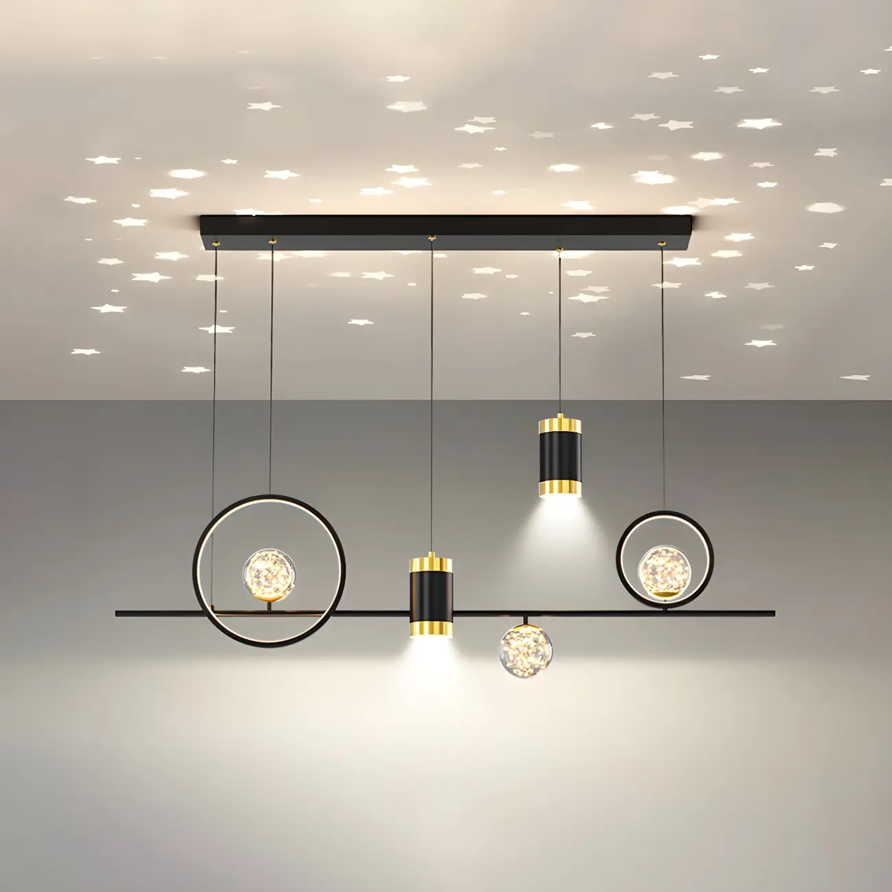 Trendy Modern Metal Cylinder Multi-Light Pendant