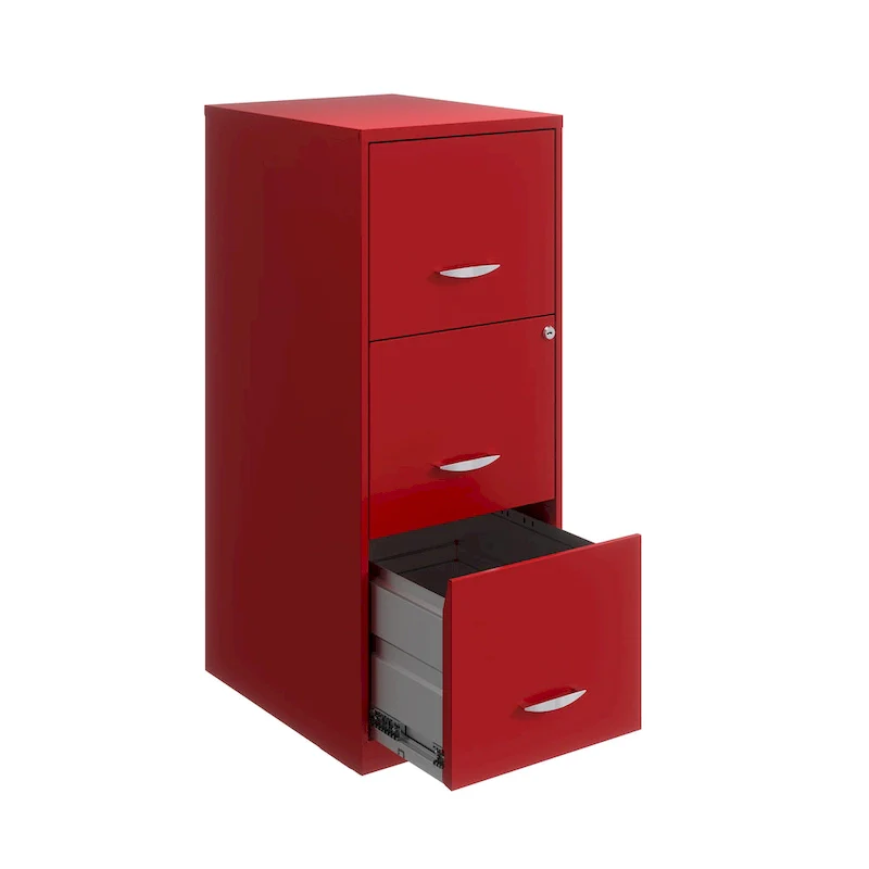 Space Solutions Lava Red 3-Drawer Vertical File Cabinet