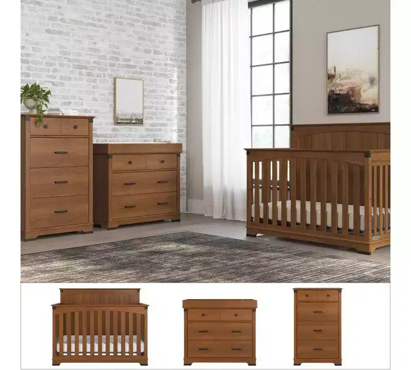 Child Craft Redmond Full Panel Crib, Changing Table Dresser & Chest 4 Piece Nursery Set