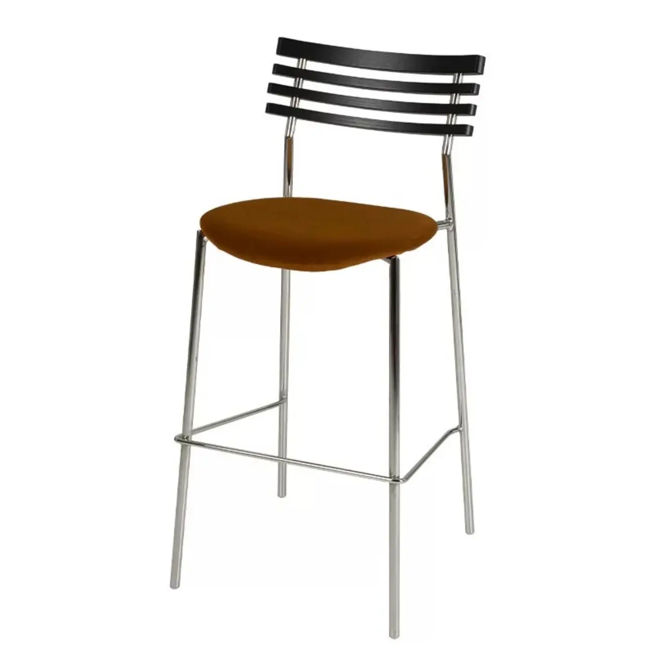 Green Leather Saddle Seat Rattan Back Counter Height Stools