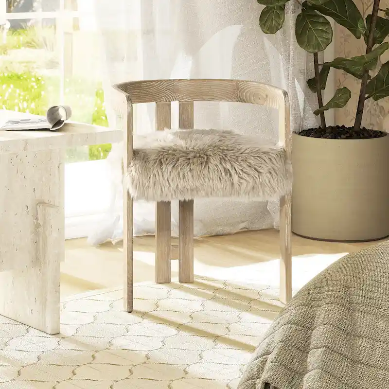 Jennifer Taylor Home Millwick Sheepskin Dining Chair