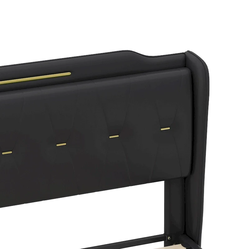 Uphou Modern Upholstered PU Leather Bed by Christopher Knight Home