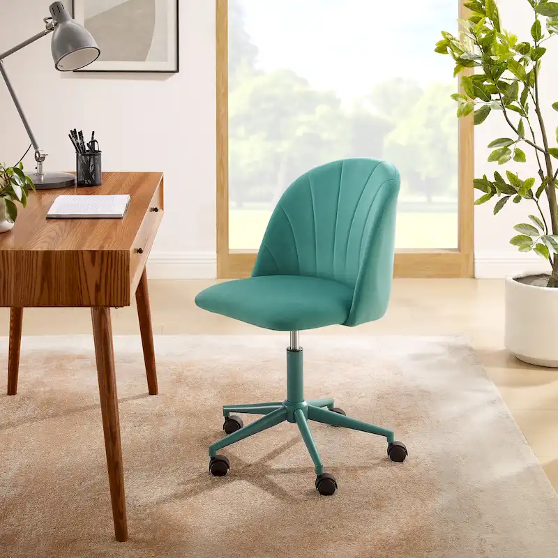 Velvet Curved Swivel Desk Chair