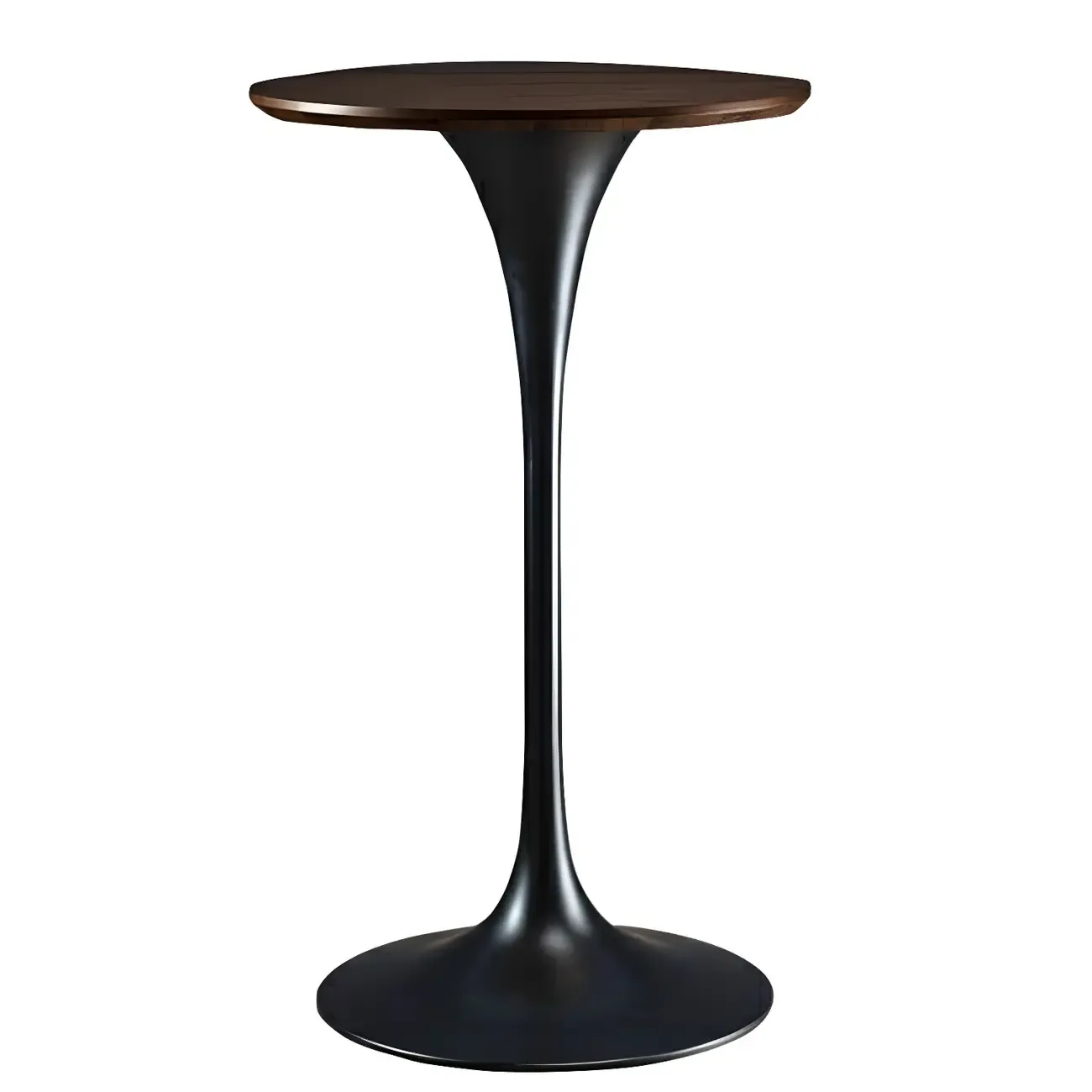 Round Glam Brown Gold Metal Tulip Base Bar Tables