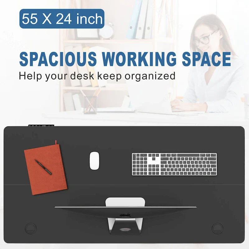 Futzca Height Adjustable Electric Standing Desk Sit Stand Computer Stand up Desk with Splice Board