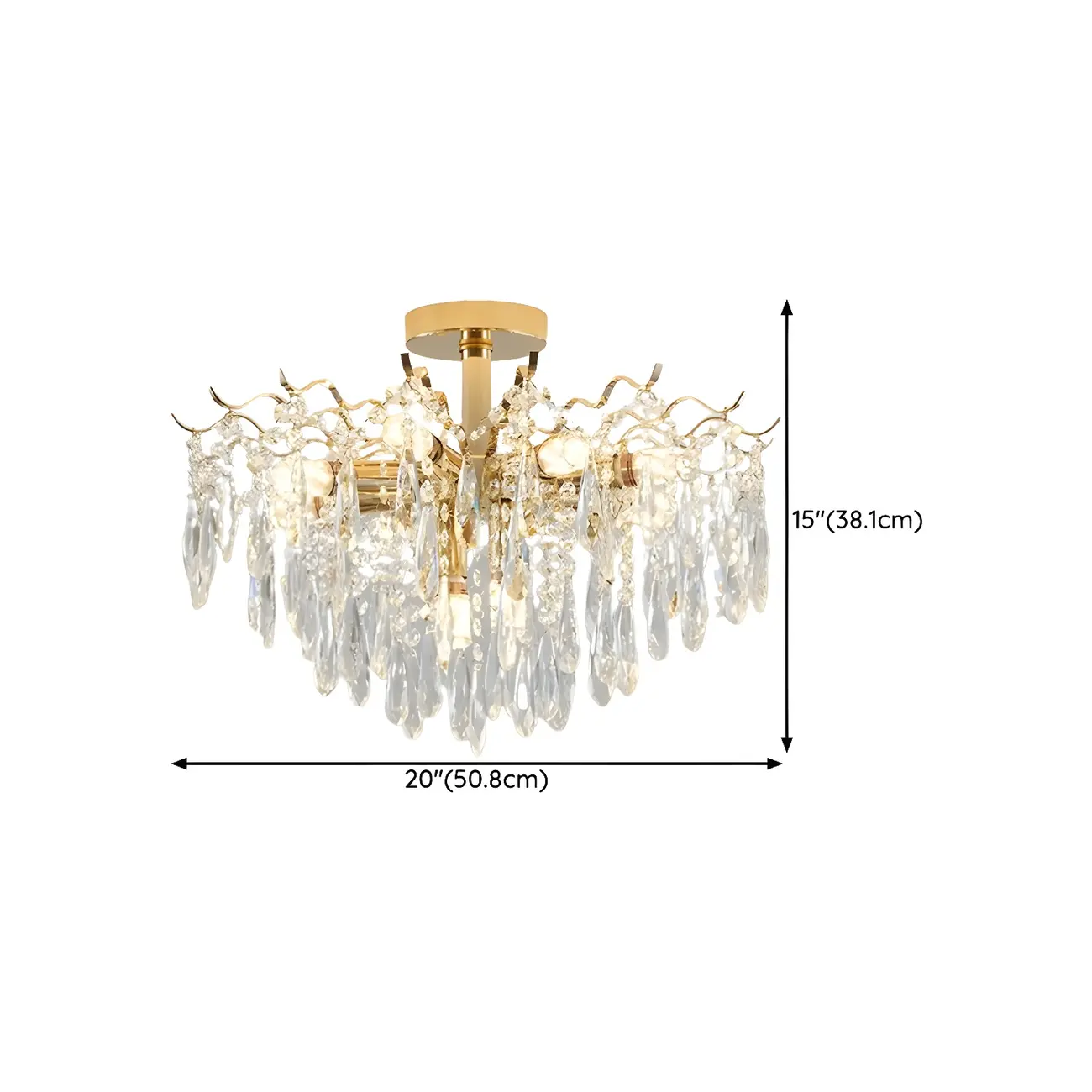 Dining Room Multi-Light Crystal Water Drop Chandelier