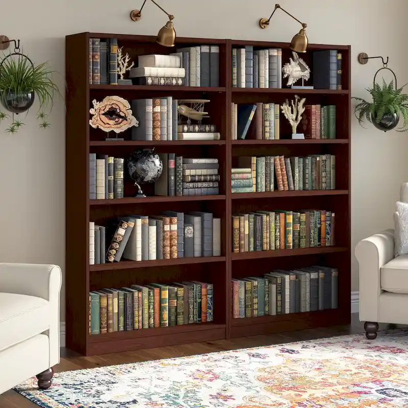 Universal Tall 5 Shelf Bookcase Storage by Bush Furniture