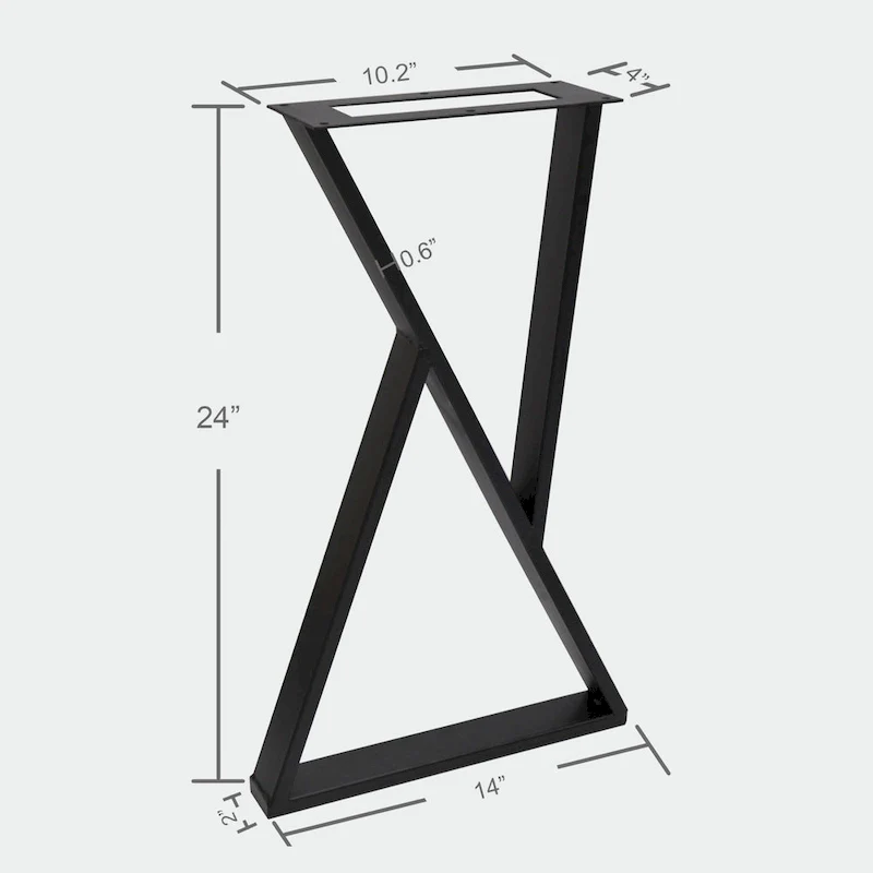 Z Shape Iron Table Legs 2 Pieces Side Table legs