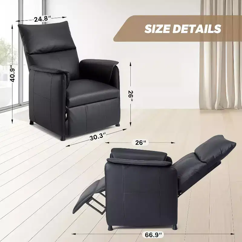 GustoWave Power Recliner Chair with Massage and Heat, Adjustable Single Recliners Sofa, Home Theater Seating Armchair