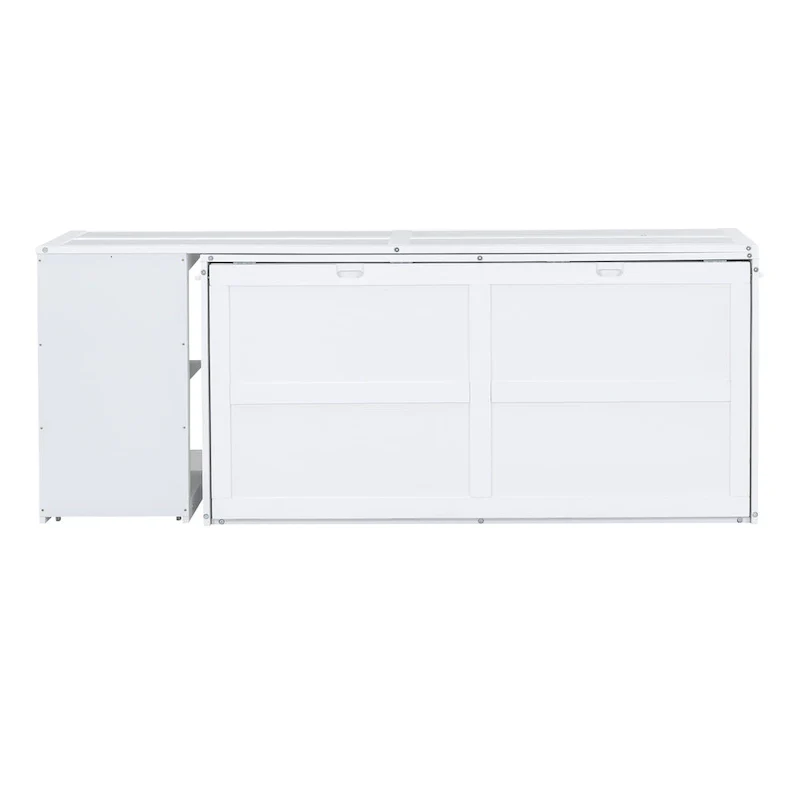 Queen Murphy Bed with Rotating Desk - Pine Wood Foldable