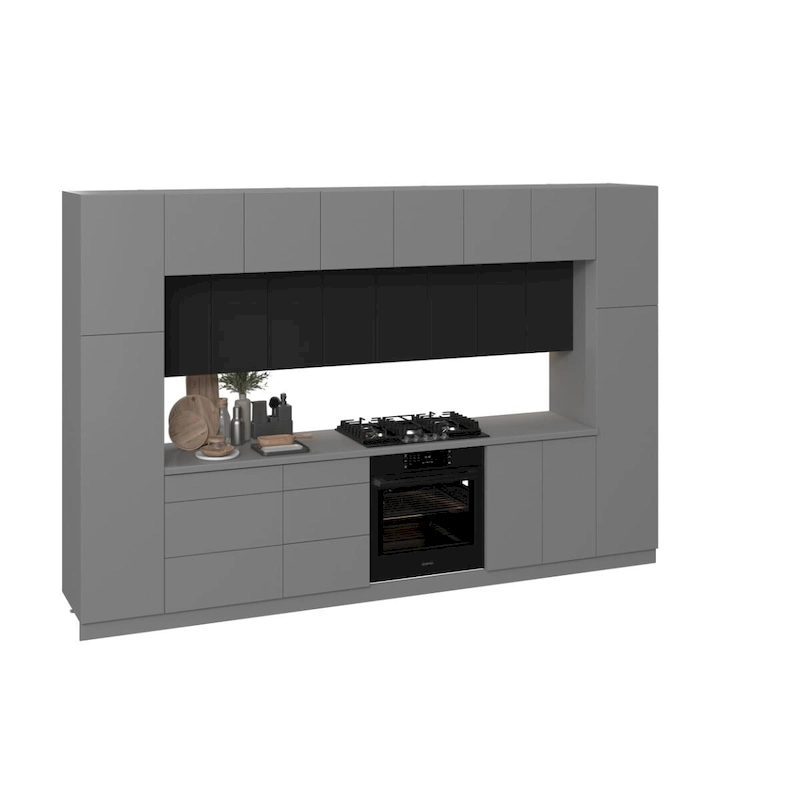 Kitchen Luxe Collection Gray & Black Color Base Size 12Ft Wide - 143x24