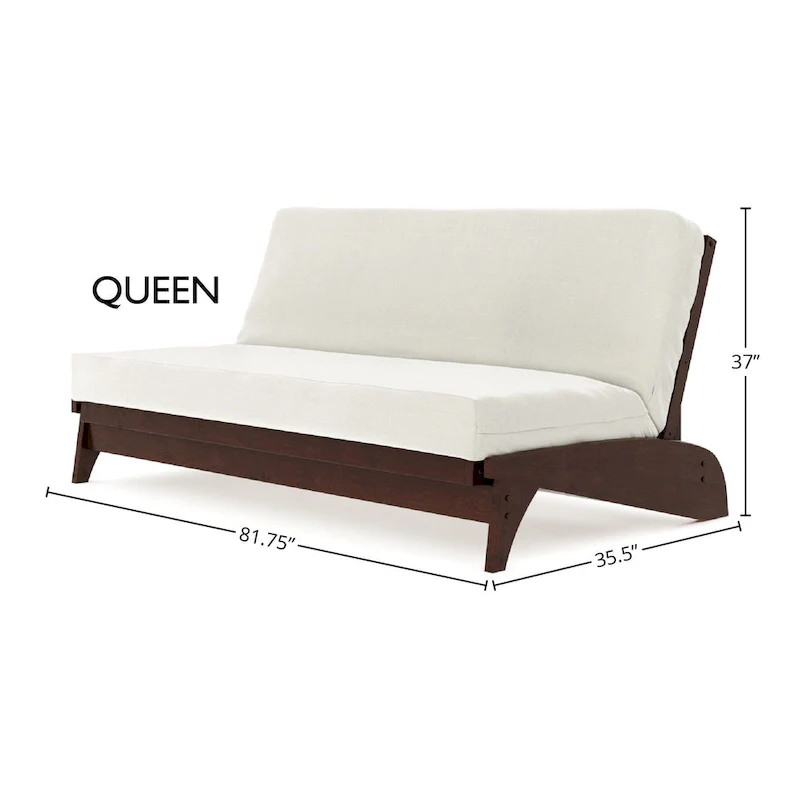 Queen Futon Frame – Oak/Cherry/Espresso/Grey | Wall Hugger | 2-Person | 550 lb Capacity