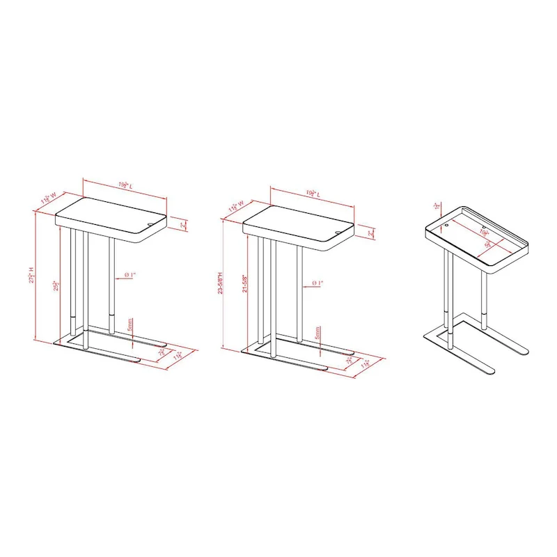 Schofield Industrial 20-inch Metal C-Shape Slide-open Top Side Table by Furniture of America