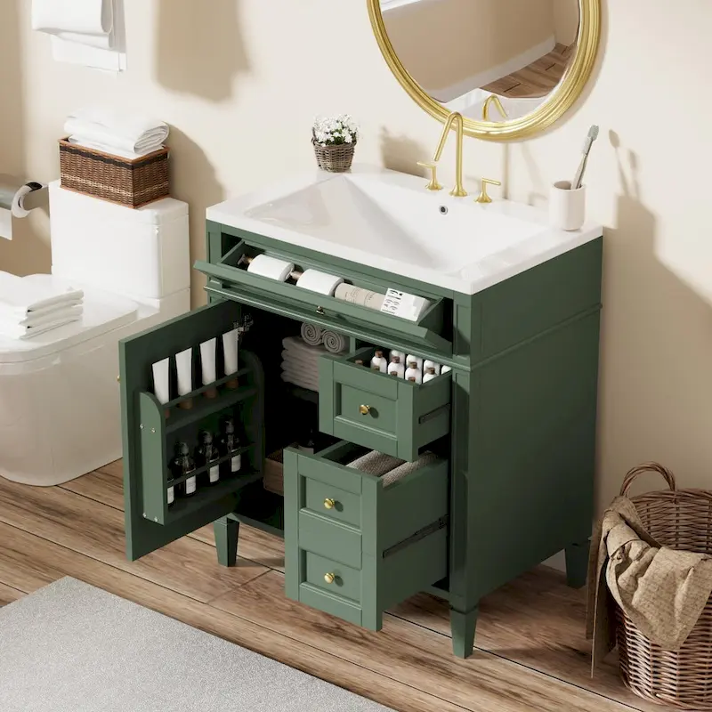 30-Inch Bathroom Vanity with Sink and Storage Cabinet