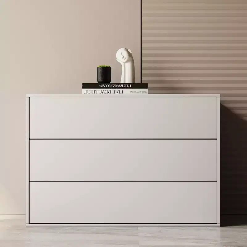Luck Live Modern 31.49in stackable design storage cabinet, suitable for living room and bedroom, ivory white