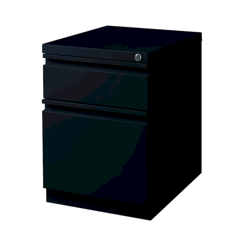 Hirsh 20 D Commercial Mobile Pedestal File Cabinet,1 Box/1 File,Black