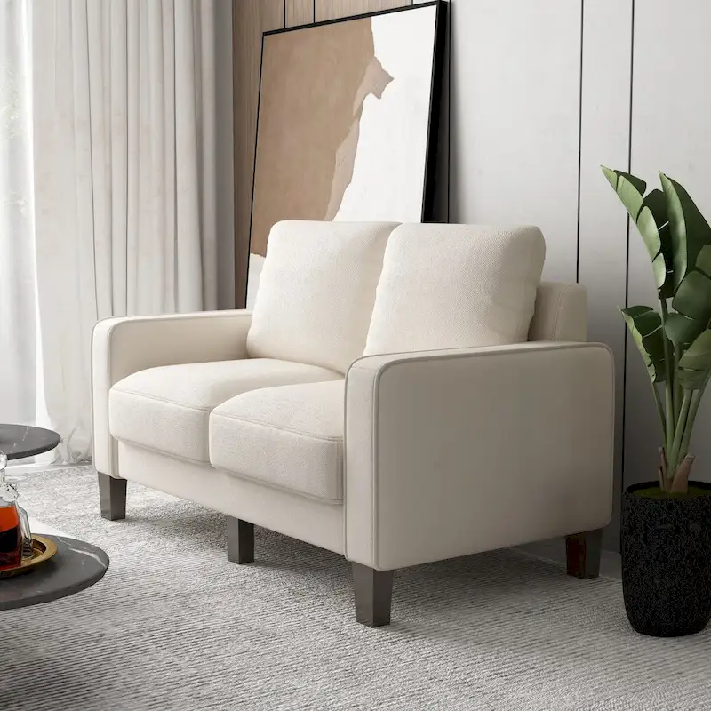 2-Seat Loveseat Sofa with Coil Spring Cushions
