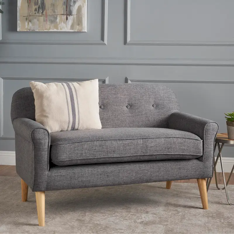 Mariah Mid-Century Fabric Loveseat