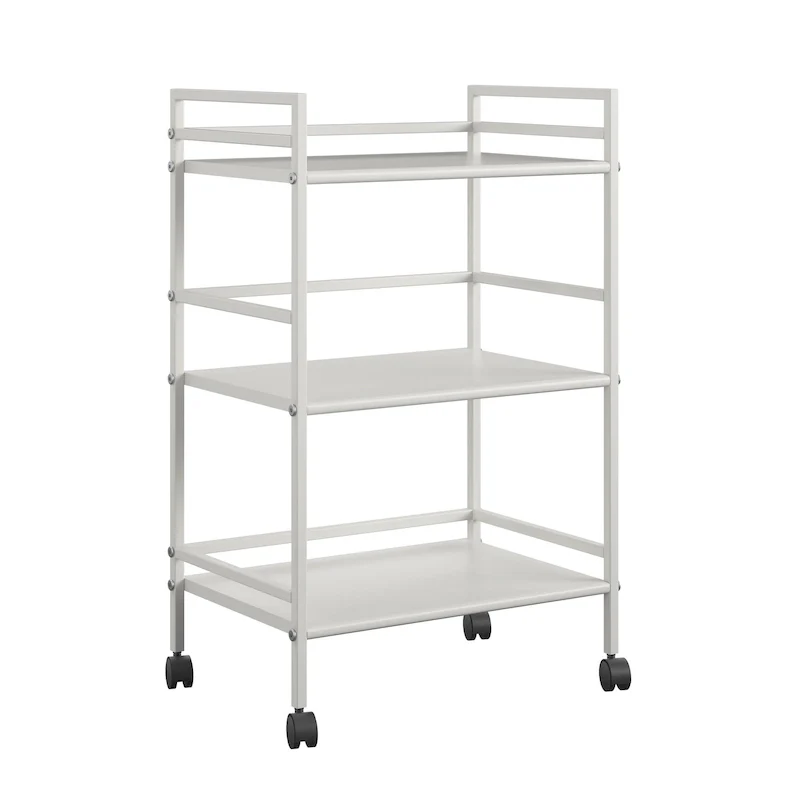Avenue Greene Emerald 3 Shelf Metal Rolling Utility Cart