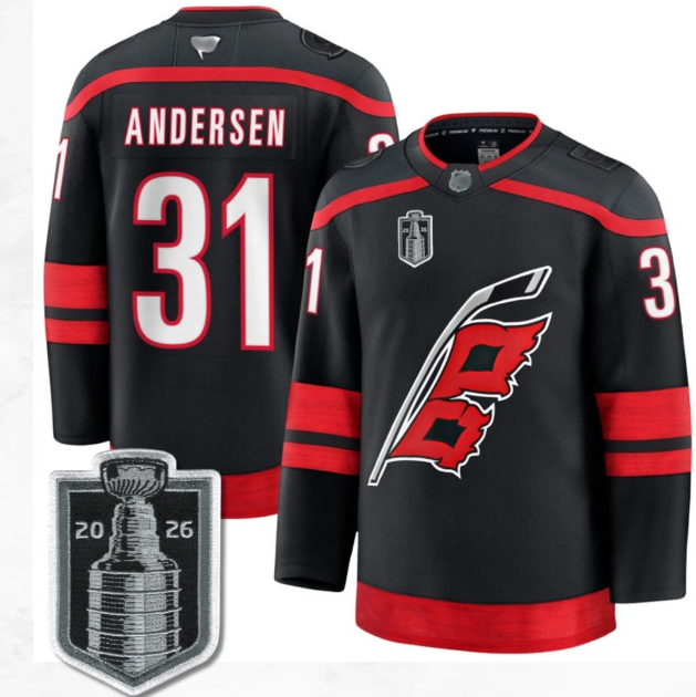 Carolina Hurricanes #31 Canes Andersen 2026 Stanley Cup Black Jersey