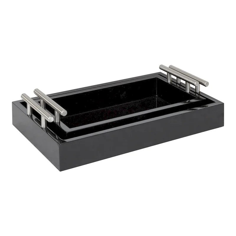 Kate and Laurel Lipton Rectangle Wood Tray Set - 2 Piece