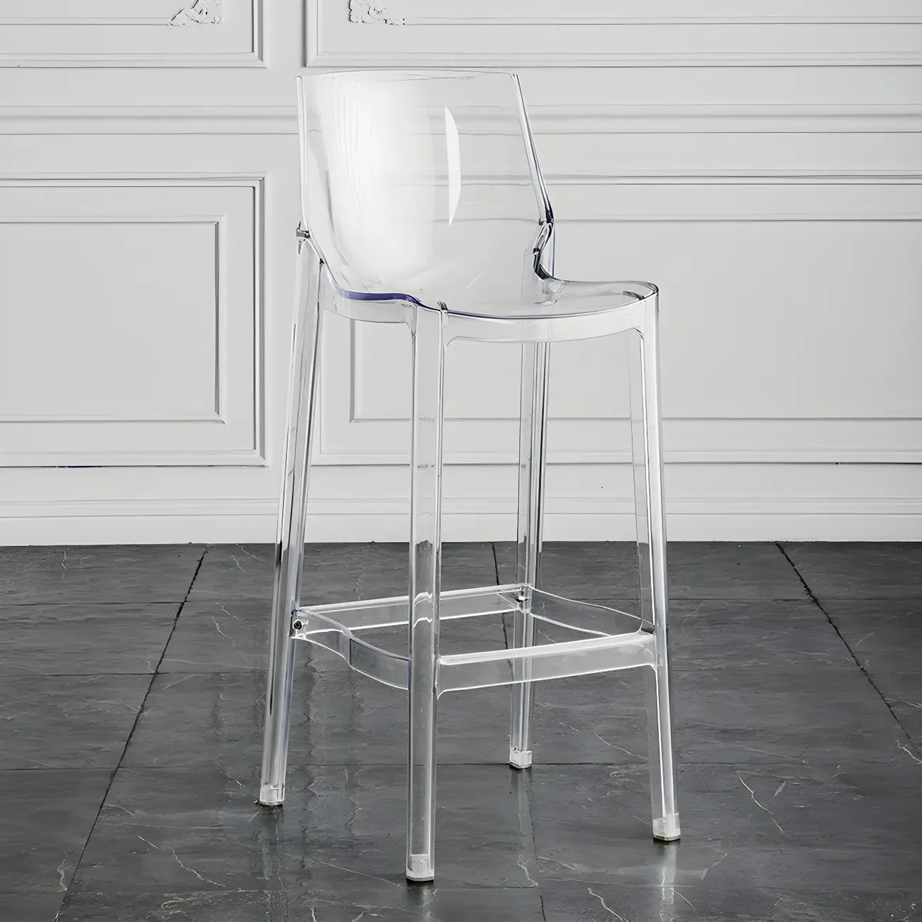 Modern Acrylic Transparent Chic Rectangle Durable Bar Stool