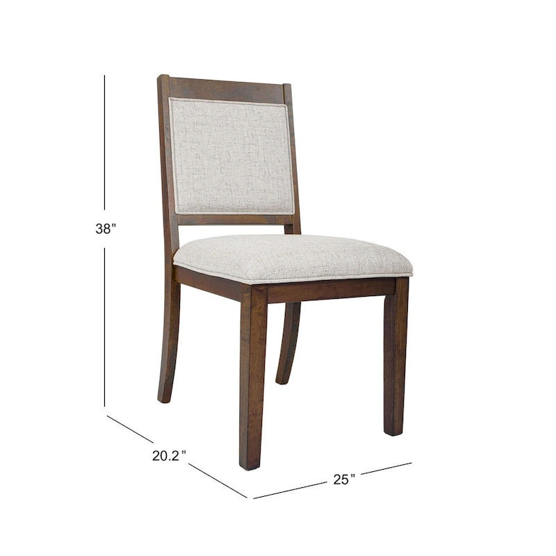 HomePop Open Back Upholstered Wood Frame Dining Chair - Set of 2